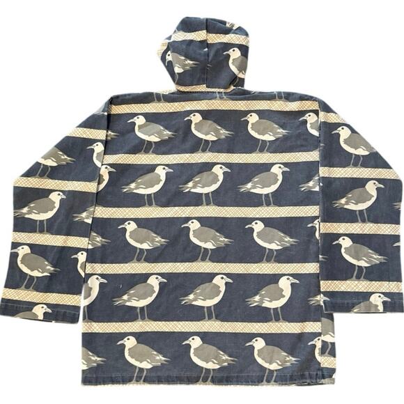 Vintage 80s Michigan Rag Co. Seagulls Wraparound Hooded Canvas Jacket Medium - Picture 2 of 5